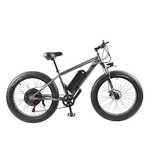 Mountain bike elettriches : QEEN Bicicletta elettrica 48 V 1000W 27, 5 Pollici in Lega di Alluminio Bike Bike Mountain Bike Ebike Snow Bicycle Anteriore e Posteriore Dual Breen (Color : 48V 1000W Gray)