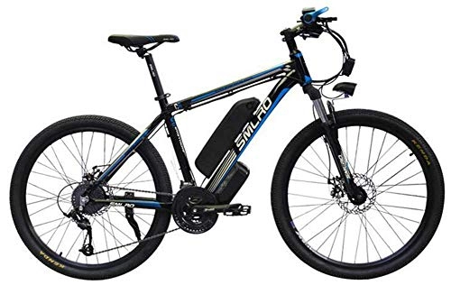 Mountain bike elettriches : Qinmo Bicicletta elettrica, 26" Bici elettrica for Adulti, Ebike con 1000W Motore 48V 15AH Lithium Battery Professionale 27 Speed Gear Mountain Bike for Outdoor Ciclismo (Color : Blue)