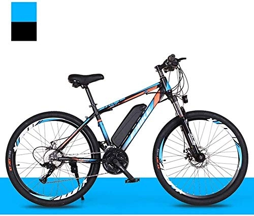 Mountain bike elettriches : Qinmo Elettrico for Mountain Bike for Adulti, 36V Rimovibile Batteria al Litio da 26 Pollici ad Alta Acciaio al Carbonio Bicicletta elettrica 21 / 27 Freni Doppio Disco velocit (Color : Black Blue)