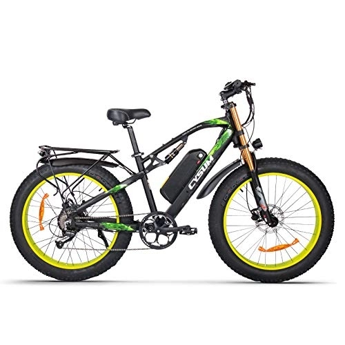Mountain bike elettriches : RICH BIT M900 Bicicletta elettrica per adulti 48V 17AH Mountain Bike 26 * 4 pollici Fat Tire Bikes 9 velocità Ebikes (giallo)