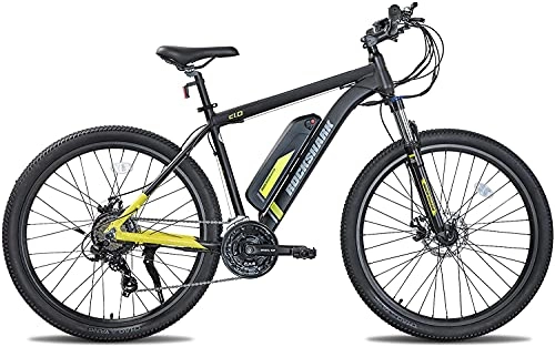 Mountain bike elettriches : Rockshark - Bicicletta elettrica da 27, 5 pollici, con batteria da 10, 4 Ah, cambio Shimano a 21 marce e display LCD