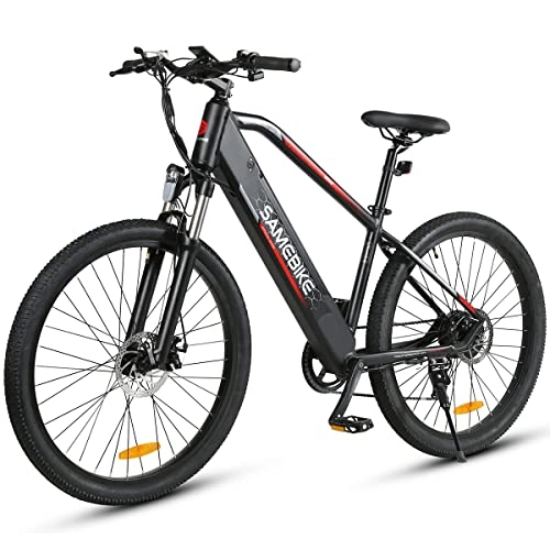 Mountain bike elettriches : SAMEBIKE MY275 Biciclette elettriche con batteria rimovibile 48V 10.4AH Biciclette elettriche per pendolari da montagna 27, 5 pollici per adulti Nero