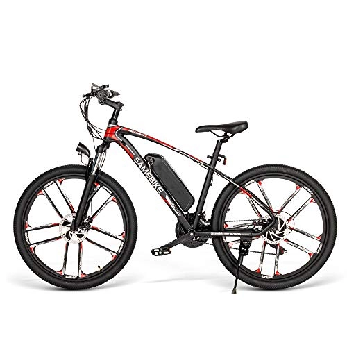 Mountain bike elettriches : SAMEBIKE SM26 E-Bike, 48 V, 350 W, 8 Ah, 25 km / h, bicicletta elettrica da 26 pollici, per adulti, uomini, donne (nero)