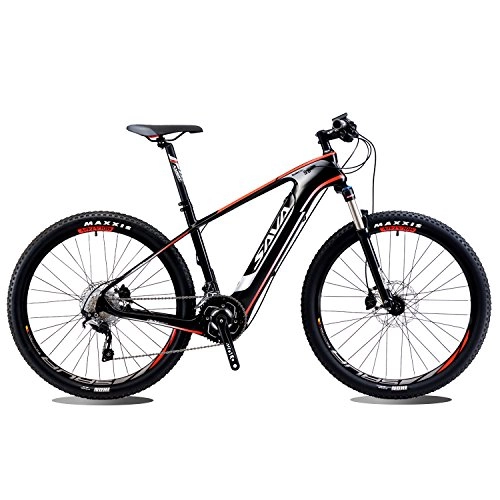 Mountain bike elettriches : SAVADECK Knight9.0 Carbon Fiber bici elettrica Mountain Bike Pedalec MTB Pedelec con Shimano SLX M6000 20S e rimovibile 36V / 10.4Ah SAMSUNG Li-ion Battery(27.5*17'')