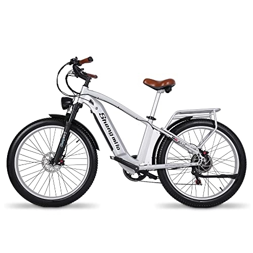 Mountain bike elettriches : Shengmilo Bici Elettrica, Bici Elettriche Retro MX04 per Adulti, E-Bike Fat Tire con 3 Modalità di Guida Facile da Montare, Batteria Rimovibile 48V 15Ah, BAFANG Motor, Freni a Disco Idraulici