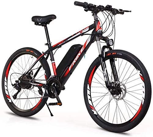 Mountain bike elettriches : SHOE Mountain Bike Elettrica da 26 ``, Bicicletta Fuoristrada A velocità Variabile per Adulti (36V8A / 10A) per Adulti in Città Che Si Spostano in Bicicletta All'aperto, Black Red, 36V10A