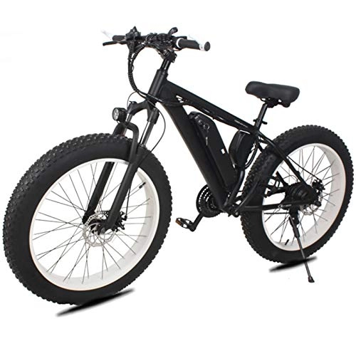 Mountain bike elettriches : sunyu Bici Elettrica 250W Bicicletta Elettrica per Adulti 26"con Batteria agli Ioni di Litio Rimovibile 36V 8Ah, 21 velocità Pneumatico Largo, Nero