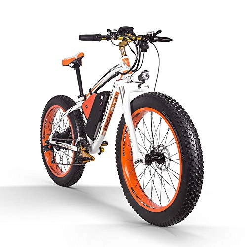 Mountain bike elettriches : Top 022 E Bike Pedal Assist Electric Snow Bike per Adulti, Ruota da 26 Pollici Motore da 1000 W Batteria al Litio da 48 V, Display LCD per Bici con Freno a Disco Shimano (in Europa)