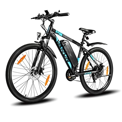Mountain bike elettriches : VARUN 27, 5" E-Mountain Bike Donna Uomo con Batteria rimovibile 48V 13Ah Motore 250W e Shimano 21 Velocità Bici Elettrica Endurance 55-100KM（Blu）