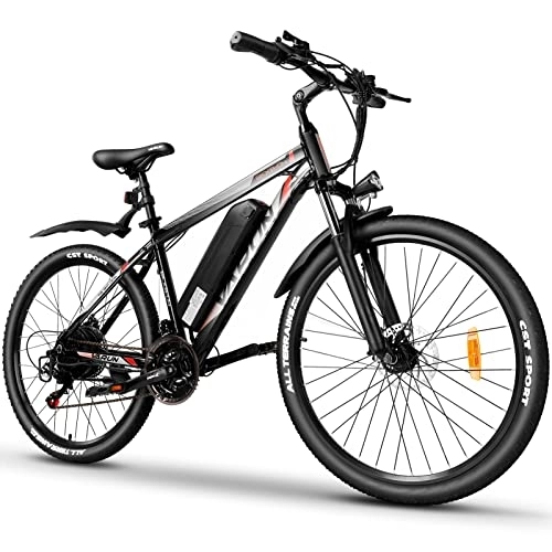 Mountain bike elettriches : VARUN Bicicletta elettrica da donna Mountain bike elettrica da uomo in lega di alluminio 26" Bicicletta elettrica con batteria agli ioni di litio rimovibile da 250 W 36 V 10, 4 Ah (360 Wh) (Rosso)
