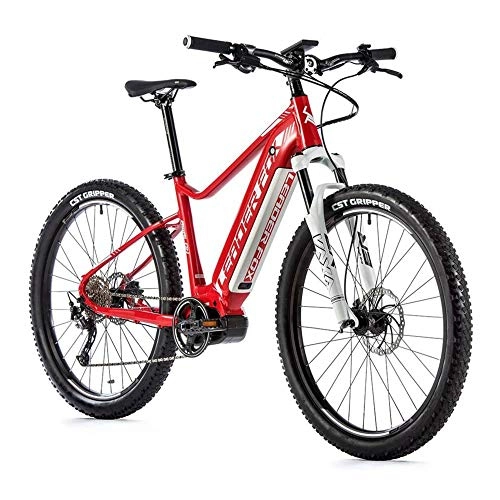 Mountain bike elettriches : Velo Electrique-VAE Mountain Bike Leader Fox 27, Rosso / Bianco