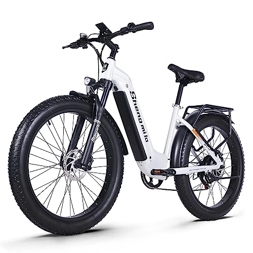 Mountain bike elettriches : VOZCVOX Bici Elettriche 26”*3.0 Fat Tire Bici Elettrica Uomo MX06 E-bike Donna con Pedalata Assistita, Li-Batteria 48V17.5Ah, Freno a Disco, Portapacchi Posteriore