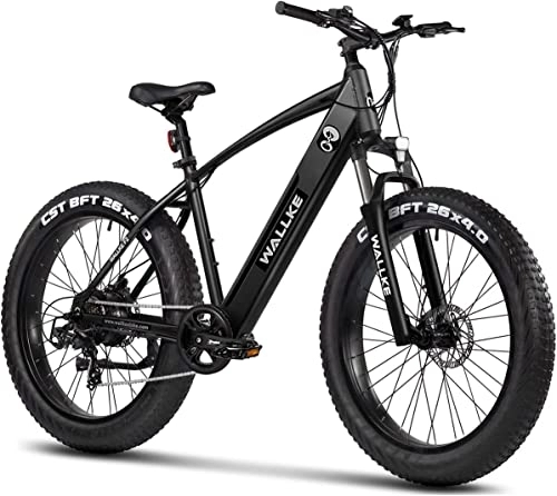 Mountain bike elettriches : W Wallke Bicicletta elettrica Fatbike F2 da 26 pollici, per adulti | Fat Tire | Batteria al litio da 48 V 10, 4 Ah e Shimano a 7 marce, per piccole colline e prati innevati