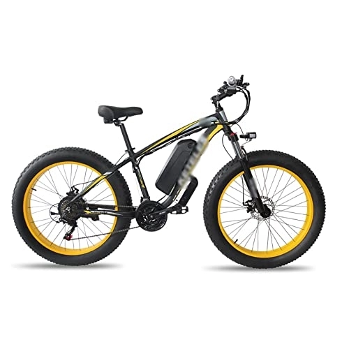 Mountain bike elettriches : WASEK Biciclette elettriche, motoslitte da spiaggia piscina in lega di alluminio, ciclomotori pneumatici eicoli elettrici scooter, elettrici portatili (yellow 26x18.5in)