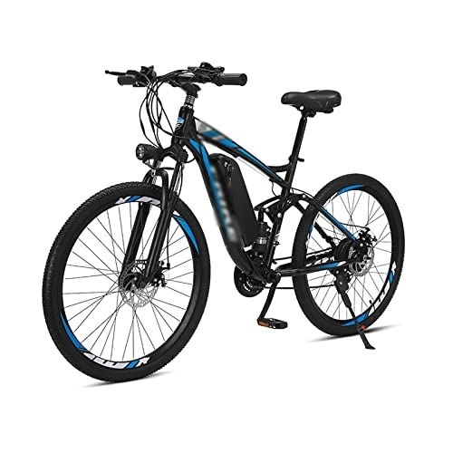 Mountain bike elettriches : WASEK Mountain bike elettrica, ciclomotore fuoristrada a doppia scossa a velocità variabile, bicicletta elettrica, scooter pendolari lavoro (blue 10A)
