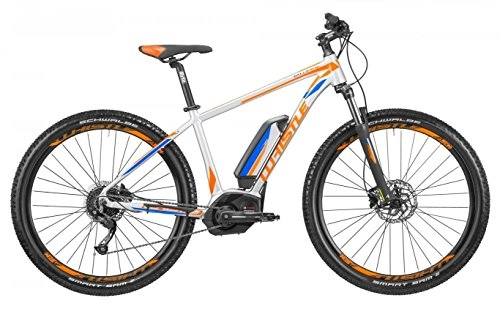 Mountain bike elettriches : WHISTLE Mountain Bike elettrica eMTB con pedalata assistita B-Ware CX 500, 9 velocità, Colore Grigio Ultralight - Arancione, Misura S (155-170 cm)