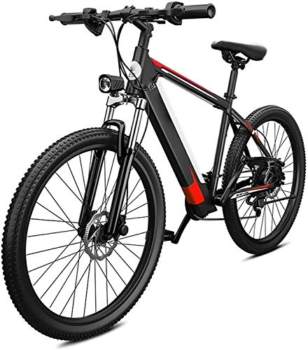 Mountain bike elettriches : XINHUI Elettrico motoslitta, Mountain Bike 27-velocità e Auto da 26 Pollici in Lega di Alluminio Ultra-Leggero Potente Resistenza Ibrida, Rosso