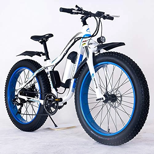Mountain bike elettriches : Xinxie1 Elettrico Mountain Bike, 26 Pollici E-Bike con Super Leggero in Lega di magnesio 6 Raggi della Ruota Integrata, Premium Full Suspension E 21 Speed ​​Gear