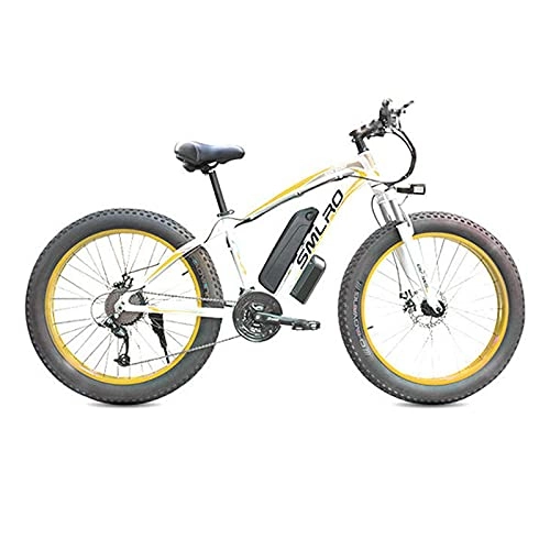 Mountain bike elettriches : ZISITA Bicicletta elettrica Adulto E-Bike26 350W Snowfield E-Bike 48 V 10Ah Batteria Rimovibile 21 velocità Bicicletta elettrica, Giallo