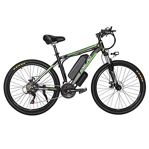 Mountain bike elettriches : ZISITA Bicicletta elettrica Adulto E-BikeBike in Mountain Bike di Litio da 48V / 10Ah Rimovibile per Il Montagna / per Il Pendolare Ebike, Verde