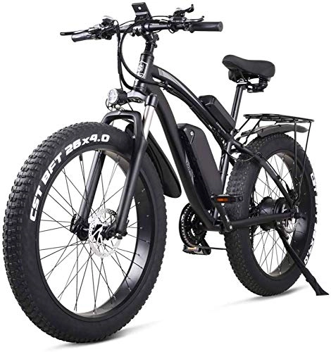 Mountain bike elettriches : ZJZ Bicicletta elettrica da 26 Pollici Mountain E-Bike 21 velocità 48v Batteria al Litio 4.0 Fuoristrada 1000w Sedile Posteriore Bicicletta elettrica da Montagna per Adulti, Blu