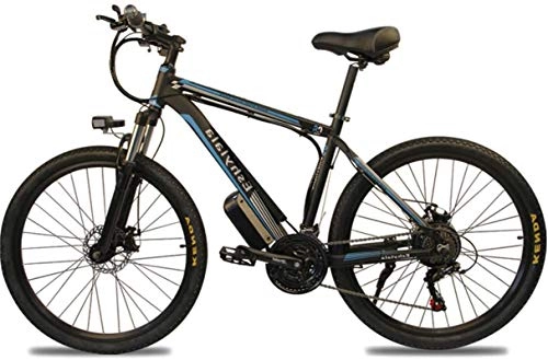 Mountain bike elettriches : ZJZ Bicicletta elettrica da 350 W 26"Bicicletta elettrica per Adulti / Mountain Bike elettrica, Bici con Batteria Rimovibile da 10 / 15Ah, Cambio Professionale a 27 velocità (Blu) (Dimensioni: 10AH)