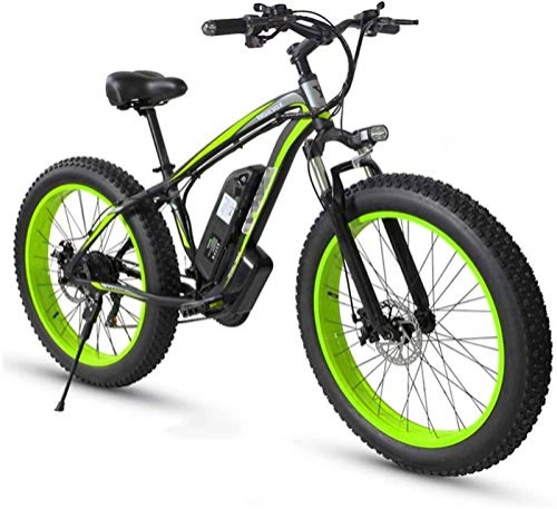 Mountain bike elettriches : ZJZ Bicicletta elettrica Fat Tire Bike 26"4.0, Bicicletta da Montagna per Adulti 21 velocità Spiaggia Uomo Sport Mountain Bike Freni a Disco Meccanici a Sospensione Completa