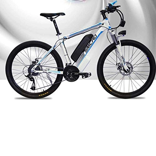 Mountain bike elettriches : ZXL Batteria Al Litio Mountain Bicicletta Elettrica Bicicletta 26 Pollici 48V 15Ah 350W 27 Velocit Potencia-Nero Rosso, Bianco Blu