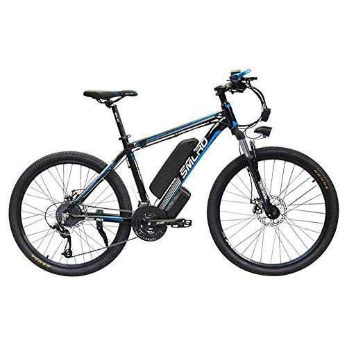 Mountain bike elettriches : ZXL Mountain Bike Elettrica, Bicicletta Elettrica 26 '' 1000W con Batteria Agli Ioni Di Litio Rimovibile 48V 15Ah 27 Velocità (Bianco-Rosso), Nero Blu