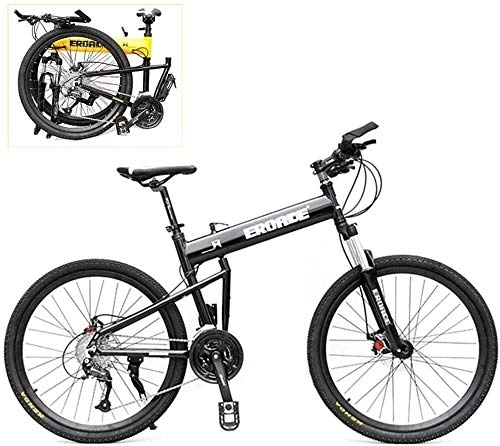 Mountain Bike pieghevoles : 24-inch Mountain Bike con Pieghevole Pedale, Telaio in Lega di Alluminio, a velocità variabile Bicicletta, Freno a Disco Idraulico, off-Road Bike Viaggi (Color : Black, Size : 24 Speed)