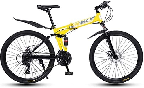 Mountain Bike pieghevoles : Adulti Mountain bike, 26 pollici 27-Velocità, alluminio leggero sospensione totale frame, forcella della sospensione, freni a disco,