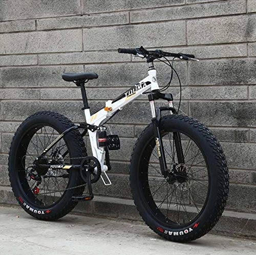 Mountain Bike pieghevoles : ALQN Mountain bike, bici da 20 pollici Mbt per pneumatici, telaio a doppia sospensione e forcella ammortizzata per mountain bike per tutti i terreni, telaio in acciaio ad alto tenore di carbonio, dop