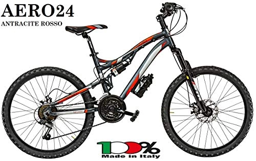 Mountain Bike pieghevoles : Bici Misura 24 Bambino MTB Full Suspension Alluminio 18V Aero Art. AERO24