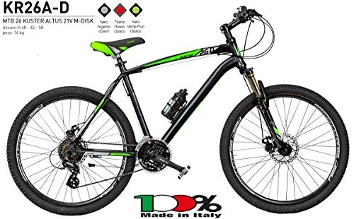 Mountain Bike pieghevoles : Bici Misura 26 Uomo MTB Front Alluminio KUSTER Altus 21V Art. KR26A-D (40 CM)