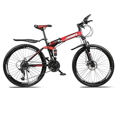 Mountain Bike pieghevoles : Bicicletta Adulti unisex 26 '' 21 Velocità Folding Mountain Bike Premium acciaio al carbonio della bicicletta antiurto Spoke / integrato ruote Mountain Bike Pedale bicicletta ( Color : Spoke Wheel )