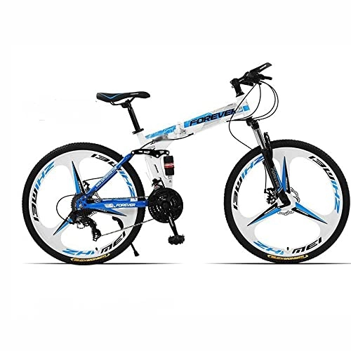 Mountain Bike pieghevoles : Bike pieghevole in lega di montagna a 24 velocità in lega di alluminio cornice hard ammortizzatore ammortizzatore biciclette doppie freni a disco bicicletta maschio e femmina a velocità variabile