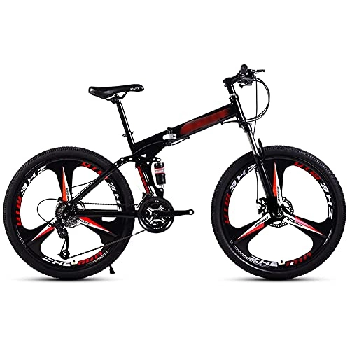 Mountain Bike pieghevoles : FBDGNG - Bicicletta pieghevole per adulti, da 26", 21 velocità, per mountain bike, per adulti, con telaio in acciaio al carbonio e doppia sospensione a disco