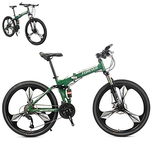 Mountain Bike pieghevoles : GUOE-YKGM Bici da Città 26" 24 velocità Mountain Bike for Adulti, Alluminio Leggero Sospensione Totale Frame, Forcella della Sospensione, Freno A Disco
