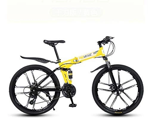 Mountain Bike pieghevoles : LFEWOZ Folding Variabile Biciclette Speed ​​Cruiser MTB Volo Leggero Mountain Bike della Bicicletta per Adulti Uomini E Donne Doppio Freno a Disco