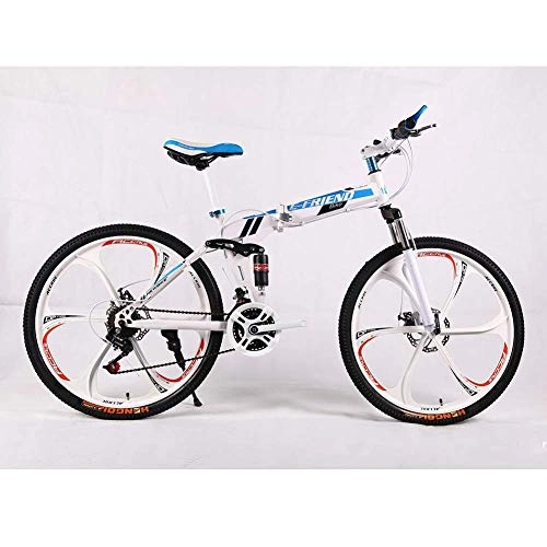 Mountain Bike pieghevoles : Llpeng 26-inch Due Colori Folding Mountain Bike, Doppio Assorbimento di Scossa / Freno a Disco, variare la velocità di Una Ruota Uomini e Le Donne della Bicicletta (Color : 5)
