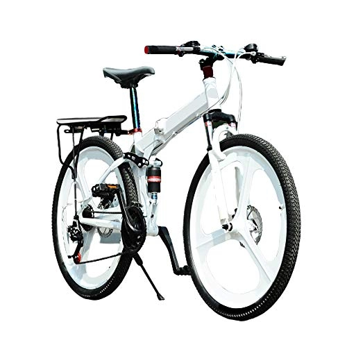 Mountain Bike pieghevoles : MH-LAMP Bicicletta Pieghevole Adulto, Mountain Bike 24 velocit, 26 Pollici, Bicicletta Biammortizzata, Doppia Freni A Disco, Telaio in Alluminio, Forcella Chiudibile A Chiave