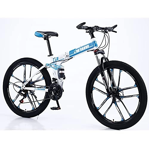 Mountain Bike pieghevoles : Mountain bike 26 pollici, 21-30 velocità, doppia ruota integrata ammortizzatore pieghevole mountain bike bicicletta