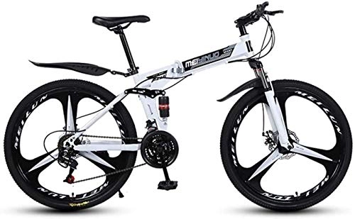 Mountain Bike pieghevoles : Mountain bike 26in 24 velocità per adulti, telaio in alluminio leggero con sospensione, forcella di sospensione, freno a disco