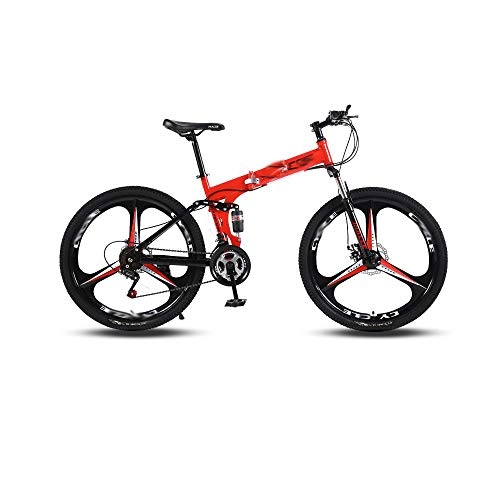 Mountain Bike pieghevoles : Mountain Bike A Tre Pezzi Design Facile da Piegare Adatto A Persone con Un'Altezza di 160-185 Cm ， 95 * 35 * 100 Cm, Red