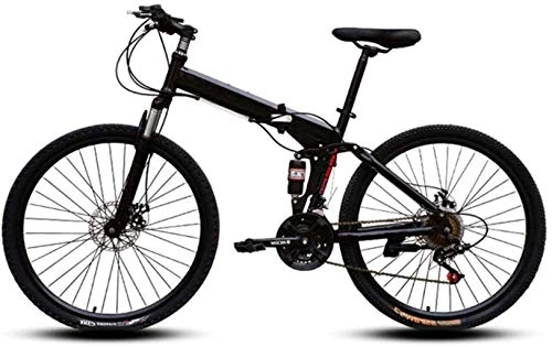 Mountain Bike pieghevoles : Mountain bike da 24 pollici, facile da trasportare, telaio in acciaio ad alto tenore di carbonio, velocità variabile, doppio assorbimento degli urti, bicicletta pieghevole, 6-6, 27 velocità, fengong