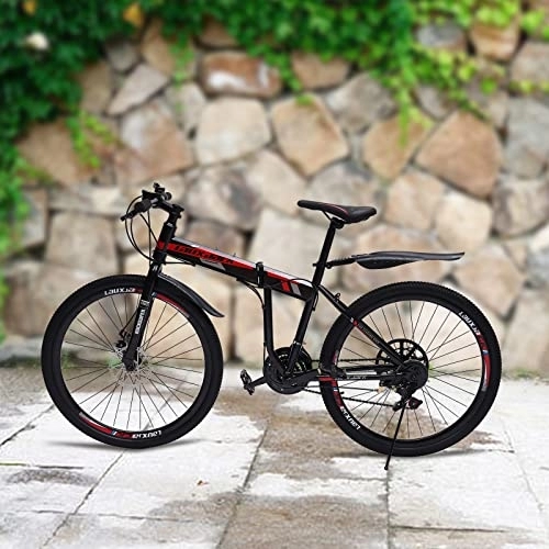 Mountain Bike pieghevoles : Mountain bike da 26 pollici, 21 marce, in acciaio al carbonio, altezza regolabile, fibbia pieghevole, con un circuito di precisione, adatto per montagna e altri viaggi