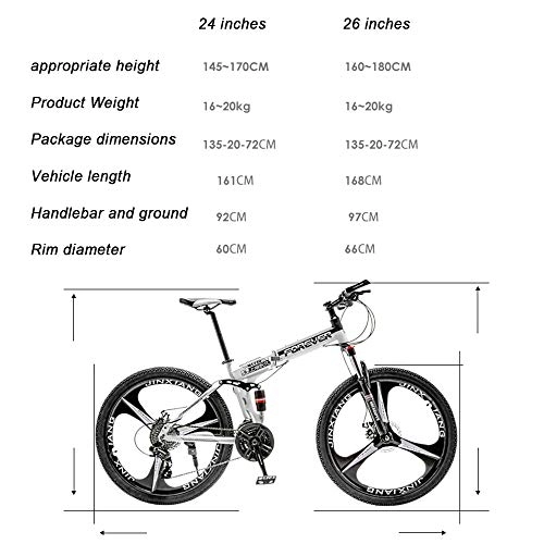 Mountain Bike pieghevoles : Mountain Bike Leggero MTB Alto-acciaio Al Carbonio Velocità Velocità Variabile Freno A Doppio Dischi 6 Ruota Tagliatrice 26 Pollici Bici Da Strada Velocità C-24 24 Pollici