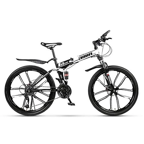 Mountain Bike pieghevoles : Mountain Bike Pieghevole, MTB con 6 Ruote Motrici, Adatta per Bici da Ammortizzatore Fuoristrada Uomo E Donna, A, 26 inch 24 Speed