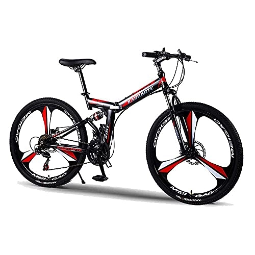 Mountain Bike pieghevoles : N&I Bicycle Double Disc Brake Mountain Bike Soft Tail Frame Adult 24 / 26 inch Suspension Foldable 21 / 24 / 27 Speed Outdoor Couple Student Bicycle 24 inch 21 Speed