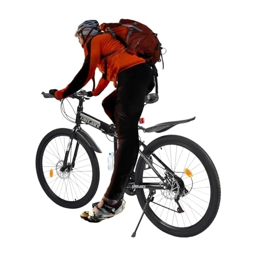 Mountain Bike pieghevoles : NaMaSyo 26 pollici, 21 marce, mountain bike, mountain bike, pieghevole, freno a disco, per adulti, mountain bike, con parafanghi, per escursioni, campeggio, ragazzi, ragazze, uomini e donne